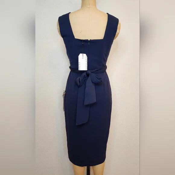 NWT Dress The Population Navy Alessia Midi Dress - Picture 8 of 10